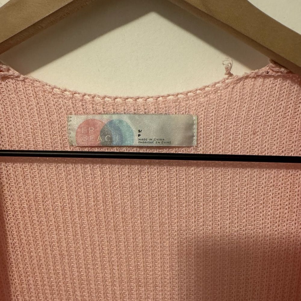 SALE! Free People Pink Long Cardigan Duster Small - Picture 4 of 7